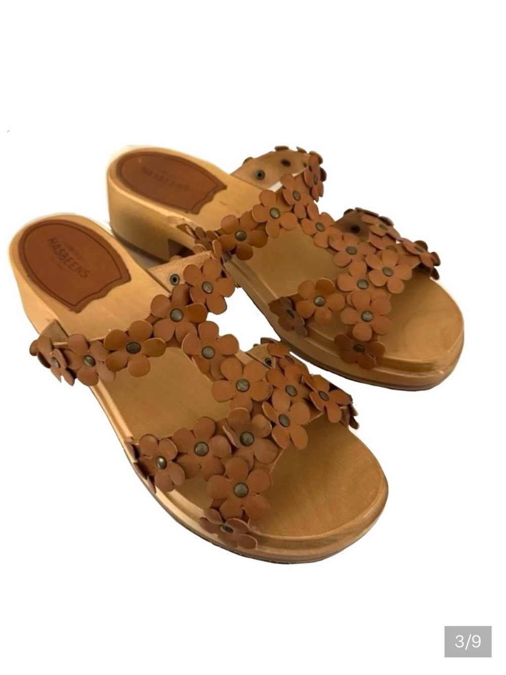 Hasbeens Petaled Strap Low Clogs - Made in Sweden 7.5